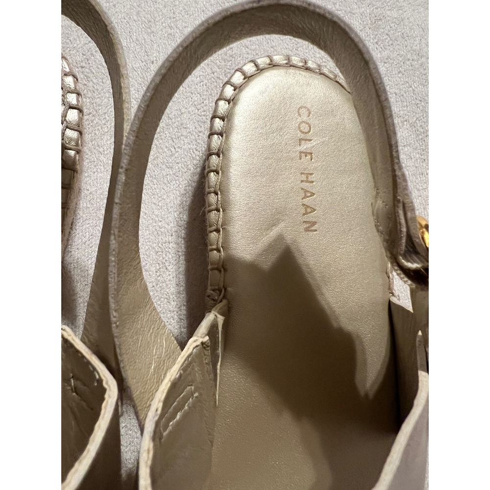 Cole Haan Pinch Maine Classic Gold Leather Espadrille Sandals W30291 Women 10 B - Picture 4 of 12